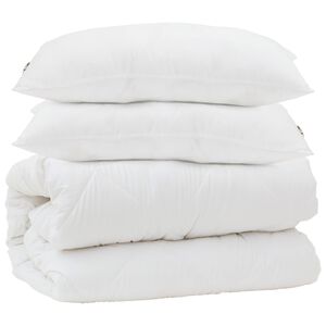vidaXL Sada přikr&yacute;vek s pol&scaron;t&aacute;řem 3 pcs B&iacute;l&aacute; Mikrovl&aacute;kno a peř&iacute;