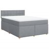 vidaXL Box spring postel s matrac&iacute; světle &scaron;ed&aacute; 140 x 200 cm textil