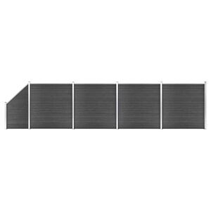 vidaXL Set plotov&yacute;ch d&iacute;lců WPC 792 x (105&ndash;186) cm čern&yacute;