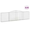 vidaXL Klenut&eacute; gabionov&eacute; ko&scaron;e 20ks 400x30x100/120cm pozinkovan&eacute; železo