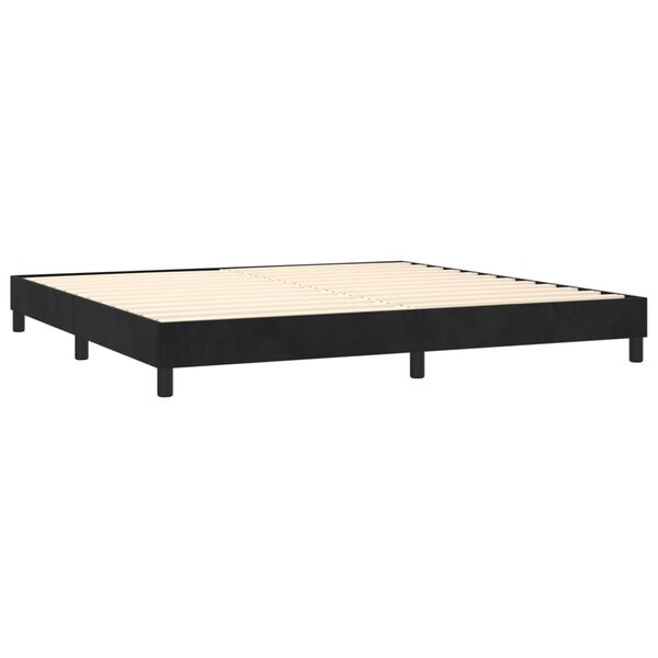 vidaXL Box spring postel s matrac&iacute; čern&aacute; 200x200 cm samet