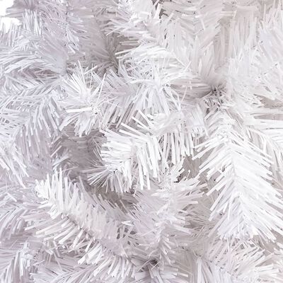 vidaXL Úzký vánoční stromek s LED osvětlením bílý 120 cm