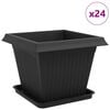 vidaXL Květin&aacute;če 24 pcs Čern&aacute; 43 x 43 x 33,5 cm Plast