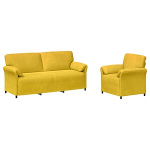 vidaXL Set pohovek 2 ks Žlut&aacute; Samet