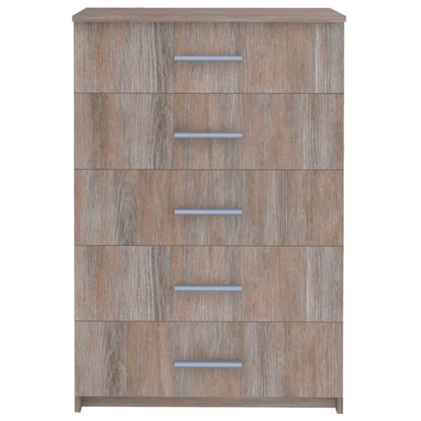 vidaXL Komoda se z&aacute;suvkami &scaron;ed&aacute; dub sonoma 71x35x108 cm dřevotř&iacute;ska