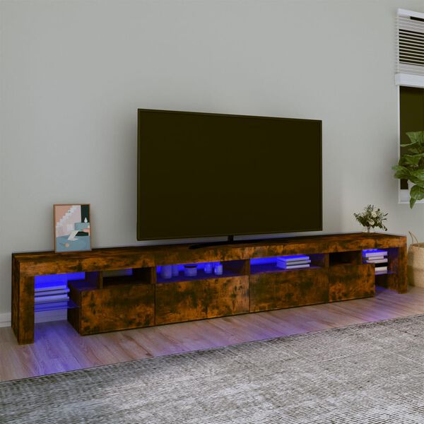 vidaXL TV skř&iacute;ňka s LED osvětlen&iacute;m kouřov&yacute; dub 260x36,5x40 cm