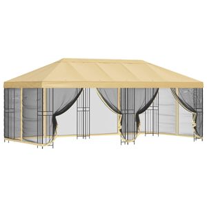 vidaXL Alt&aacute;n s bočn&iacute;mi stěnami 6 x 3 m Kr&eacute;mov&aacute; Polyester a ocel