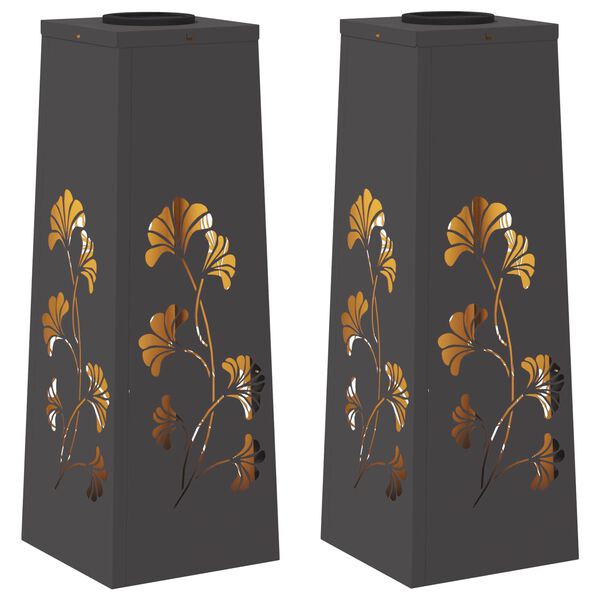 vidaXL Sol&aacute;rn&iacute; LED Cestovn&iacute; Světlo 2 pcs Čern&aacute; Studeně v&aacute;lcovan&aacute; ocel