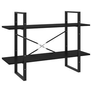 vidaXL Knihovna se 2 policemi čern&aacute; 100 x 30 x 70 cm masivn&iacute; borovice