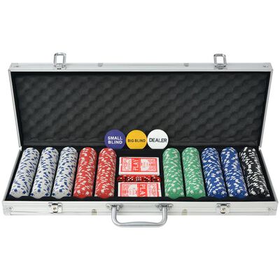 vidaXL Poker set s 500 žetony hliník