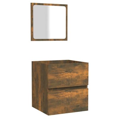vidaXL Koupelnová skříňka se zrcadlem kouřový dub kompozitní dřevo