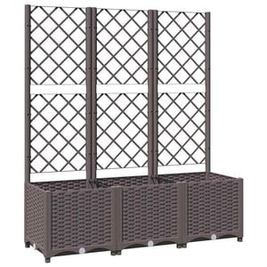 vidaXL Zahradn&iacute; květin&aacute;č s mř&iacute;žkou hněd&yacute; 120 x 40 x 136 cm PP