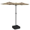 vidaXL Dvojit&yacute; zahradn&iacute; slunečn&iacute;k taupe 316 x 145 cm