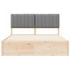 vidaXL R&aacute;m postele s čalouněn&yacute;m čelem s čelo Světle &scaron;ed&aacute; 160 x 200 cm