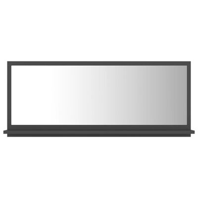 vidaXL Koupelnové zrcadlo šedé 90 x 10,5 x 37 cm dřevotříska