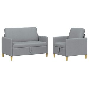 vidaXL Sedačka se storage 2 ks Světle &scaron;ed&aacute; Polyester