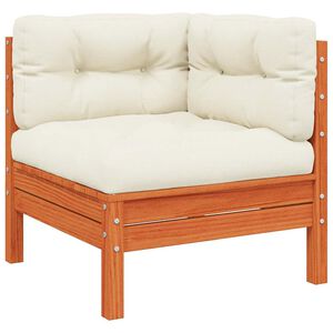 vidaXL Zahradn&iacute; pohovka rohov&aacute; s podu&scaron;kami voskově hněd&aacute; borovice