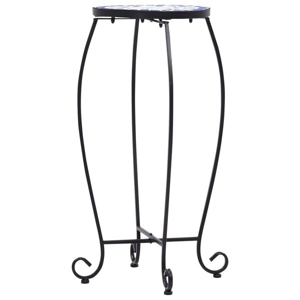 vidaXL Mozaikov&eacute; stolky 3 ks modr&eacute; a b&iacute;l&eacute; keramika