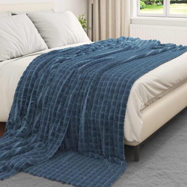 vidaXL Plažov&aacute; deka N&aacute;mořnick&aacute; modr&aacute; 240 x 220 cm Fleece