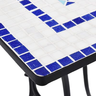 vidaXL Mozaikový bistro stolek modrobílý 60 cm keramika