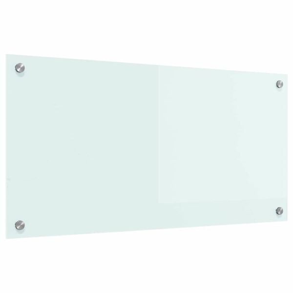 vidaXL Kuchyňsk&aacute; z&aacute;stěna B&iacute;l&aacute; 80 x 40 cm tvrzen&eacute; sklo