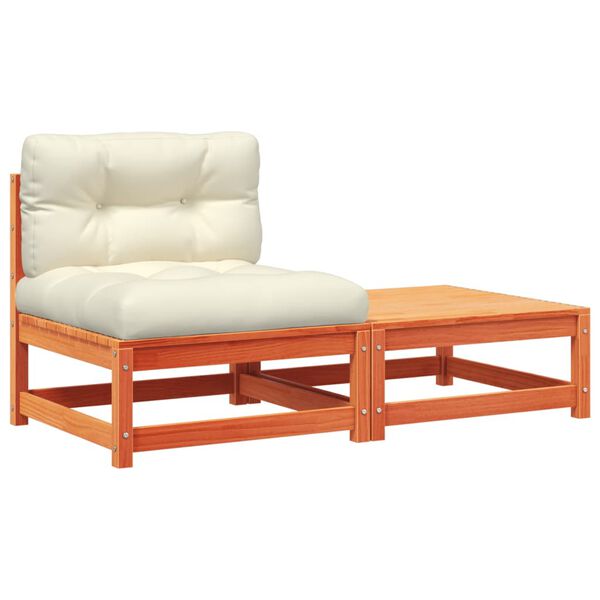 vidaXL Zahradn&iacute; pohovka bez područek s podu&scaron;kami a podnožkou