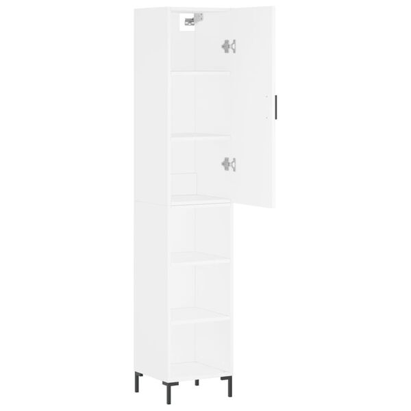 vidaXL Skř&iacute;ň highboard b&iacute;l&aacute; 34,5 x 34 x 180 cm kompozitn&iacute; dřevo