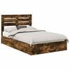 vidaXL Postel s &uacute;ložn&yacute;m prostorem se z&aacute;suvkou Kouřov&yacute; dub 135 x 190 cm