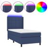vidaXL Box spring postel s matrac&iacute; a LED modr&aacute; 90x200 cm textil