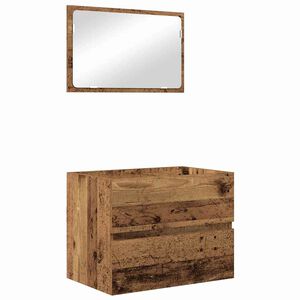 vidaXL Sada koupelnov&eacute;ho n&aacute;bytku 2 ks Star&eacute; dřevo 57 x 37 x 45 cm
