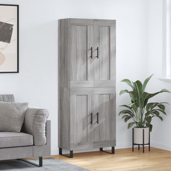 vidaXL Skř&iacute;ň highboard &scaron;ed&aacute; sonoma 69,5 x 34 x 180 cm kompozitn&iacute; dřevo