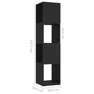 vidaXL Otočná skříňka černá 34,5 x 34,5 x 75,5 cm dřevotříska