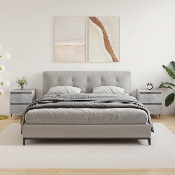 vidaXL Nočn&iacute; stolky 2 ks betonově &scaron;ed&eacute; 40x35x50 cm kompozitn&iacute; dřevo