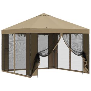vidaXL Zahradn&iacute; alt&aacute;n se stěnami 3 x 3 m B&eacute;žov&aacute; Polyester a ocel