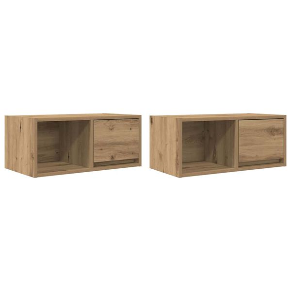 vidaXL TV skříňky 2 ks Dub Artisan 60x31x25,5 cm Dřevěné konstrukce