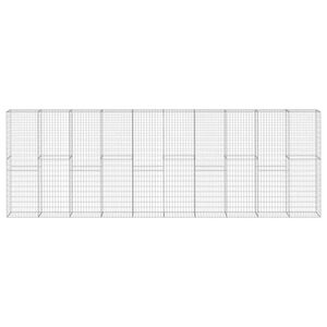 vidaXL Gabionov&aacute; zeď s v&iacute;ky z pozinkovan&eacute; oceli 600 x 30 x 200 cm