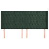 vidaXL Čelo postele typu u&scaron;&aacute;k tmavě zelen&aacute; 203x16x118/128 cm samet