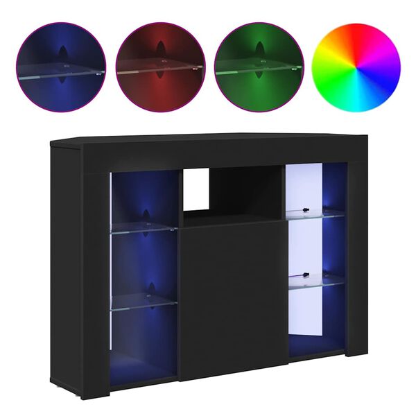 vidaXL Rohov&yacute; LED TV stojan Čern&aacute; 100x40x68cm kompozitn&iacute; dřevo