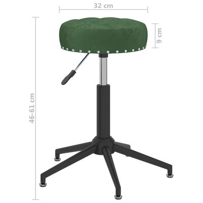vidaXL Otočná masážní stolička tmavě zelená samet