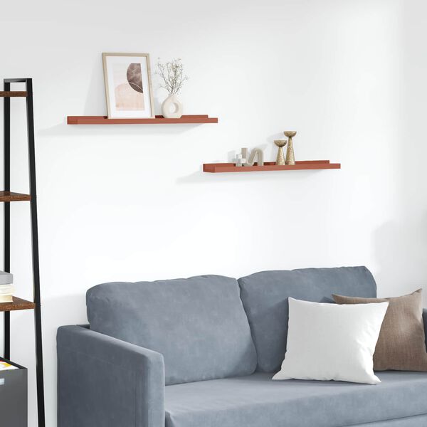 vidaXL N&aacute;stěnn&aacute; polička 2 pcs Červen&aacute; 60 x 9 x 3 cm kompozitn&iacute; dřevo