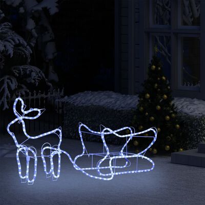 vidaXL Vánoční dekorace sobi a sáně venkovní 252 LED diod