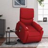 vidaXL Elektrick&eacute; zvedac&iacute; mas&aacute;žn&iacute; polohovac&iacute; křeslo červen&eacute; uměl&aacute; kůže