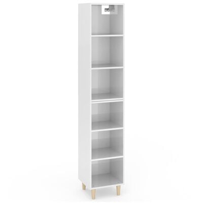 vidaXL Skříň highboard bílá s vysokým leskem 34,5x32,5x180 cm kompozit