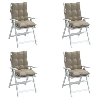vidaXL Podušky na židli s nízkým opěradlem 4 ks taupe oxfordská látka