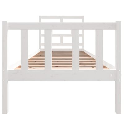 vidaXL Rám postele bílý masivní borovice 75 x 190 cm Small Single