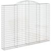 vidaXL Klenut&yacute; gabionov&yacute; ko&scaron; 300 x 30 x 220/240 cm pozinkovan&eacute; železo