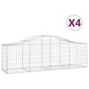 vidaXL Klenut&eacute; gabionov&eacute; ko&scaron;e 4 ks 200x50x60/80 cm pozinkovan&eacute; železo