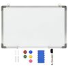 vidaXL B&iacute;l&aacute; magnetick&aacute; tabule st&iacute;rateln&aacute; za sucha 50 x 35 cm ocel
