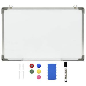 vidaXL B&iacute;l&aacute; magnetick&aacute; tabule st&iacute;rateln&aacute; za sucha 50 x 35 cm ocel