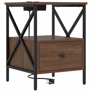 vidaXL Nočn&iacute; skř&iacute;ňka Hněd&yacute; dub 41,5 x 40,5 x 55 cm kompozitn&iacute; dřevo